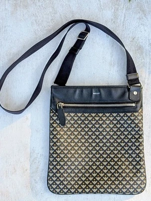 Auténtico Bolso Bandolera BALLY Unisex Lona Recubierta y Cuero ITALIA Foto 1 de 4