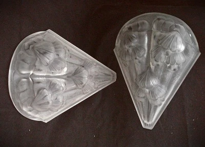 C1920-30 Noverdy Francia Art Deco Vidrio Esmerilado Deslizable Lámpara Aplique Tonos Foto 1 de 4