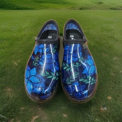 SLOGGERS Rain Garden Shoes Clogs Spring Surprise Blue Floral Comfort Women US 10 - Image 1 of 4