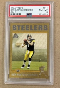 2004 TOPPS GOLD #311 BEN ROETHLISBERGER RC #’D 56/499 PSA 8 NM-MT - Picture 1 of 2