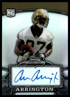 2008 Bowman Sterling Refractor Adrian Arrington Rookie Auto /199 New Orleans - Image 1 of 2