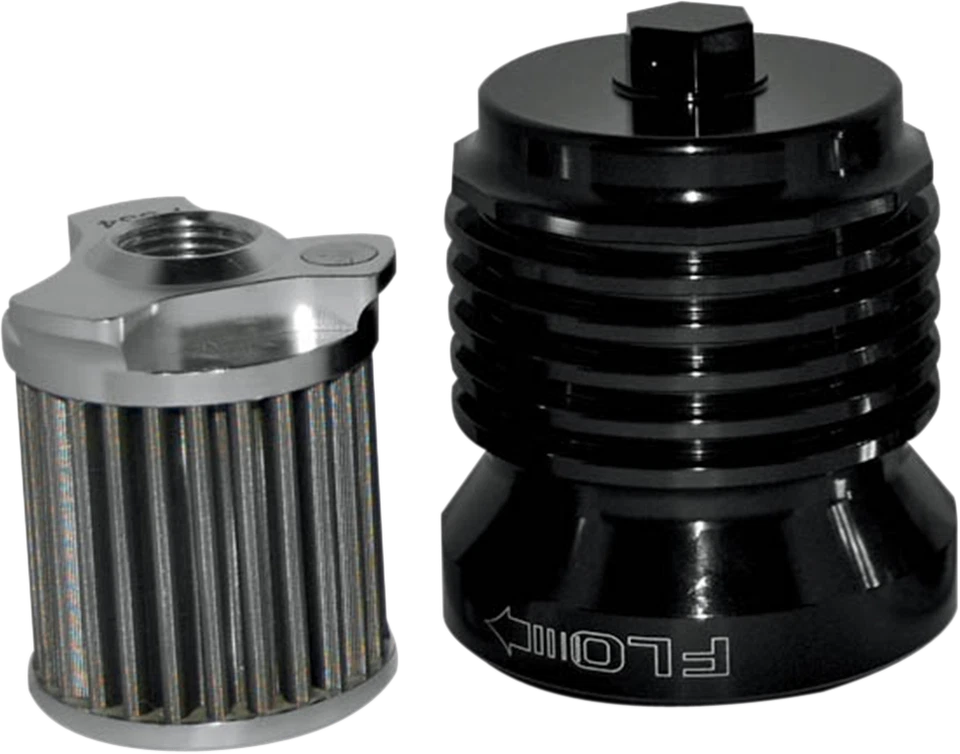 PC RACING Flo "Spin-On" Oil Filter - Black Anodized - Fits - Image 1 of 1