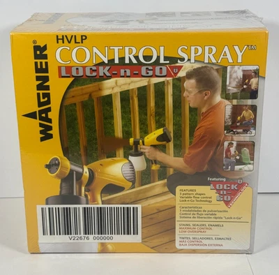 Pulverizador de pintura Wagner HVLP Control Spray Lock N Go 3 patrones 0417005 - NUEVO/SELLADO Foto 1 de 4