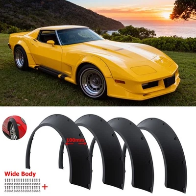 For Chevrolet Corvette C3 C4 C5 Fender Flares Wheel Arches Extra Wide Body 4pcs - Image 1 of 4