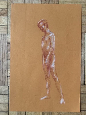 De colección 1970 Académico Masculino Físico Retrato Hombre Dibujo Gay Int 12 x 19 Foto 1 de 4