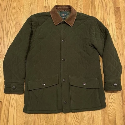 Vintage J. Crew Quilted Fleece Chore Coat Jacket Men’s Medium Green 90s Vtg - Image 1 of 4