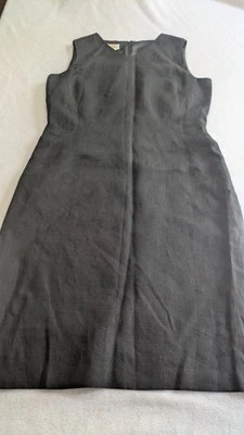 Talbots Womens Sheath Dress 10 Black Irish Linen Quiet Luxury Old Money Classic - Image 1 of 4