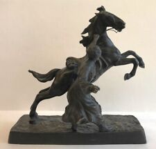 Kosake Reiter Pferd Typagsne signiert Skulptur Original Bronze 19.Jh.