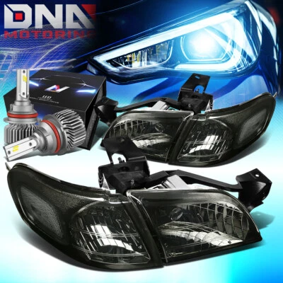 FOR 1997-2005 VENTURE/SILHOUETTE HEADLIGHTS+CORNER LIGHT W/LED SLIM STYLE SMOKED - Imagem 1 de 4