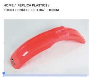 Honda CR125 CR250 CR500 Front Fender 1992-1996 Motocross RED 067 UFO - Picture 1 of 3