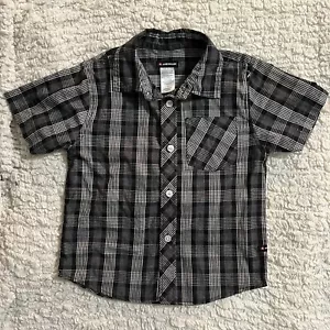 Airwalk Boys 5 Black & White Plaid Button Down Short Sleeve Shirt - Picture 1 of 5