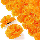 200 Pcs Artificial Marigold Flowers 3.5 Inch Day of the Dead Silk Marigold False