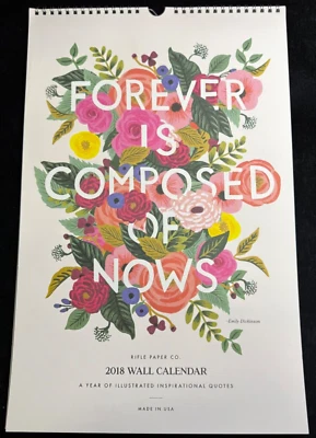 Calendario de pared 2018 de citas ilustradas Rifle Co."Forever Is Composed Of Nows" Foto 1 de 4