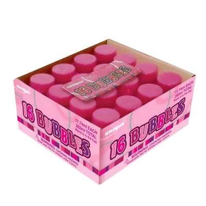 Pink Party Bag Favours Fillers Pack of 16 Glitz Pink Mini Bubble Bottles - Picture 1 of 1