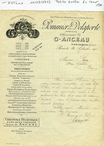 Paris XVII ème 15 Rue Salneuve - Petite Entête Ingénieurs Constructeurs de 1912 - Picture 1 of 1