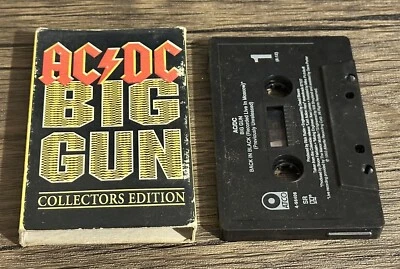 AC/DC Big Gun Cassette Tape Single Back In Black 1993 Live In Moscow Ultra Rare! - Image 1 of 4