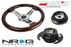 NRG 330mm Brown Wood CH Spoke Steering Wheel 1.5&quot; DP 120H Hub Gen3 Black Release