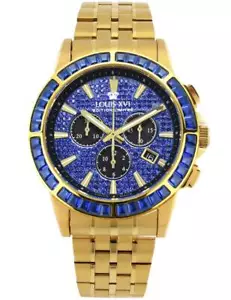 Louis XVI XLXVI1132 Mens Watch Majesté Iced Out Baguette 43mm 5ATM - Picture 1 of 6
