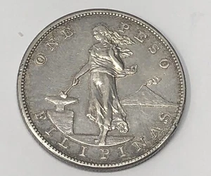 1903-S Philippines One Peso AU Details US Silver Coin Filipinas UNC light Tone! - Picture 1 of 17