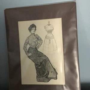 1903 COLLIER Weekly Page Charles Dana Gibson Victorian Dress Designer - Picture 1 of 3