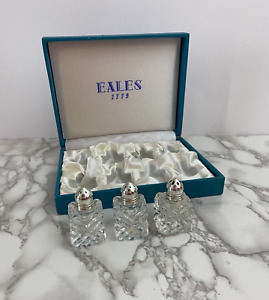 Set Of 6 In Box - Eales 1779 Silverplate Crystal Salt and Pepper Shakers Set