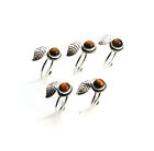 Wholesale 5Pc 925 Solid Sterling Silver Tiger Eye Ring Lot O987