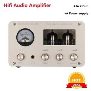 4 In 2 Out Hifi Audio Amplifier Electric Tube Stereo Preamp (Champaign Gold) - Picture 1 of 9