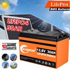 12V 30Ah LiFePO4 Batterie 384WH Lithium Akku BMS fr Solar Notstromversorgung