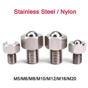 Hex Head Conveyor Ball Rollers Bolt Stainless Steel/Nylon Dia M5M6M8M10M12M16M20 - Picture 1 of 17