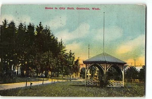 Szene im Stadtpark, Centralia, Washington - Postkarte 1910 - Bild 1 von 2