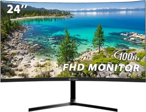 24" 100 Hz Moniteur de Jeu incurvé de Full HD 1080p 2800R sans Cadre GTG 1 ms... - Photo 1/7