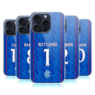 KIT DE CASA DE JUGADORES OFICIAL RANGERS FC 2024/25 FUNDA TRASERA PARA TELÉFONOS APPLE iPHONE Foto 1 de 4