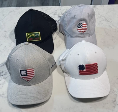 Black Clover Lot Of 4 Live Lucky Golf Hat 1 L/XL Fitted 3 Adjustable SnapBack - Image 1 of 4