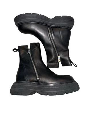 Botas de Combate Free People Mujer Mara Cremallera Gruesas Moto Talla 37 (6.5 EE. UU.) Foto 1 de 4