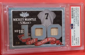 MICKEY MANTLE GAME USED BAT CARD #d2/6 2024 PSA 8 NM- MINT LEAF LUMBER YANKEES - Picture 1 of 5