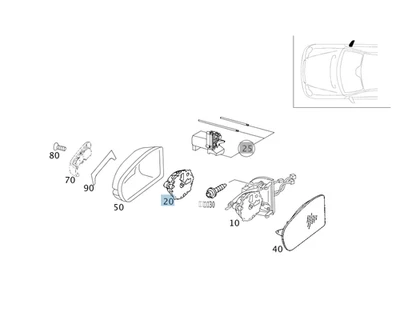 Nuevo Ajustador Motor Espejo Eléctrico Derecho Original Mercedes-Benz 2038202442 OEM Foto 1 de 4