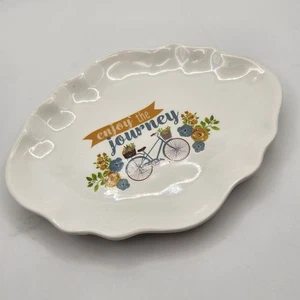 Fahrrad Schmuck Tablett Ring Fang Enjoy Journey Life Floral überbacken - Bild 1 von 6