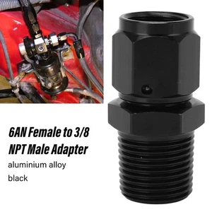 ˘5Pcs 6AN Female-3/8 NPT Male Adapter Aluminum Alloy Black Easy Replaceable - Picture 1 of 12