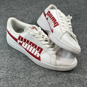 PUMA SMASH V2 LOW SNEAKERS TRAINERS SPORT MEN SHOES WHITE/RED SIZE 11 - Rare - Picture 1 of 8