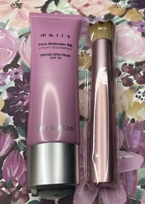 Mally Face Defender BB Cream Foundation Medium 1.8 fl oz PLUS Brush New - Image 1 of 4