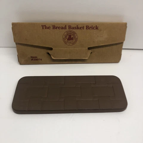 Longaberger Bread Basket Brick with Box ~Keeps Baked Goods Warm-Never Used- USA! Cover