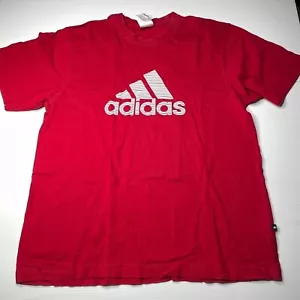 Adidas Center Logo T Shirt Mens Size L Red Casual Style Sports Fit - Picture 1 of 12