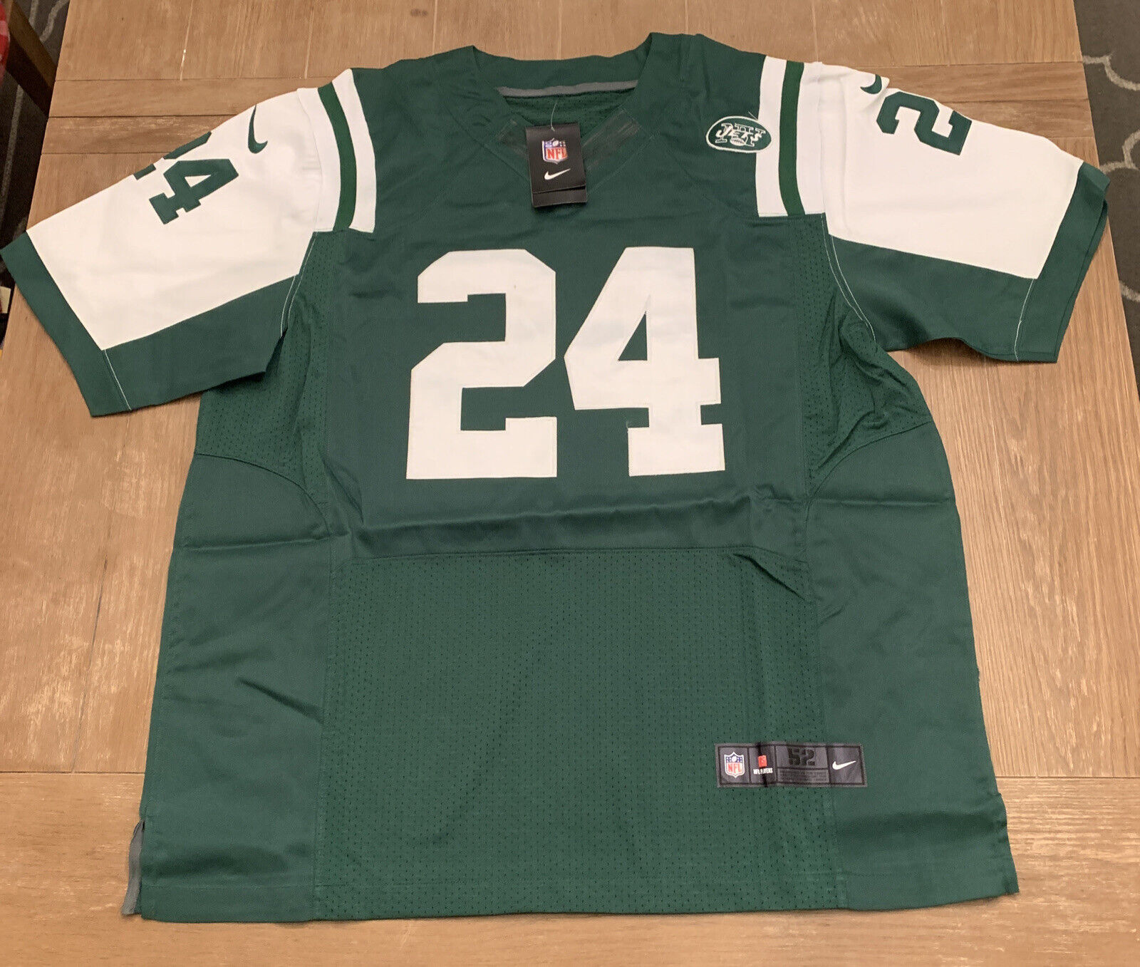 Nike NFL Jets Revis Grey/Green 5G On Field Football Jersey #24 (M3)