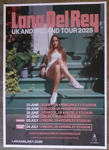 Lana Del Rey - live band music show 2025 UK promotional tour concert gig poster - Picture 1 of 3