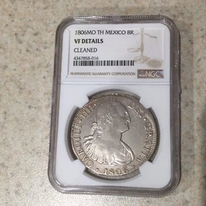 1806MO TH MEXICO SILVER 8R REALES NGC VF DETAILS - Picture 1 of 2