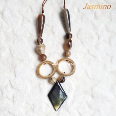 Joyería hecha a mano de cuerno natural. Collar de cadena misteriosa. Regalo estilo vintage, 677. Foto 1 de 4