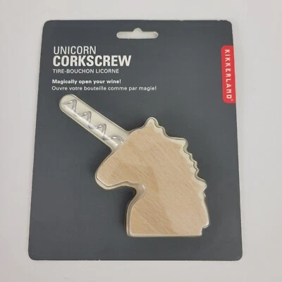 Sacacorchos Unicornio Abridor de Botellas de Vino Madera Kikkerland Neumático-Bouchon Licorne Foto 1 de 2