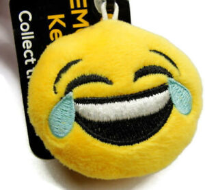 Emoji Keychain Keyring Laughing Zipper Auto Car Truck Tears Yellow NWT