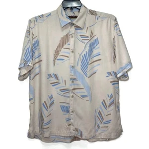 Cubavera Men’s Button Down Short Sleeve Floral Brown Shirt Size Large - Picture 1 of 7