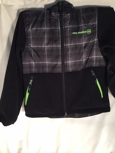 Free Country Boys Lightweight Jacket 7/8 Black White Green - Picture 1 of 3